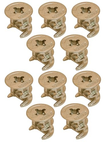 cyclingcolors 10x Dado per giunto eccentrico connettore ricambio per collegamento mobili cassetti armadi scaffali, nichelato con bordo 15x19mm