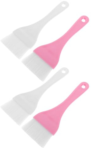 FRCOLOR Set di 4 Pennelli per Maschera di Bellezza Design a Copertura Ampia, in Plastica e Nylon, per Applicazione Trucco e Cura della Pelle Delicata