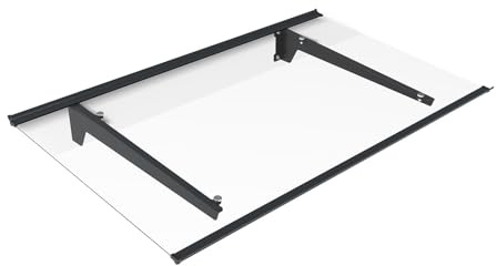 Vente-unique - Auvent de Porte en Aluminium L150 x l90 cm incliné - Anthracite - DALEPO