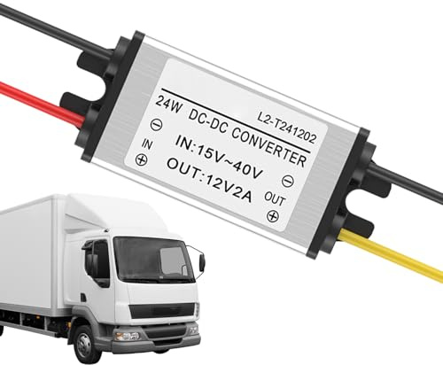24 V till 12 V strömförsörjningsenhet: Justerbar spänningsregulator, justerbar reducerande kokvärmare | för fordonselektronik, personbilar, lastbilar och husbilar.
