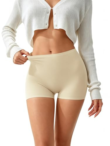 Prontiaduscire Shorty Femme sans Couture Court Cycliste sous Robe Invisible | Short, Anti Frottement, Tissu Glace, Respirante, Confortable, Fond Coton, Été