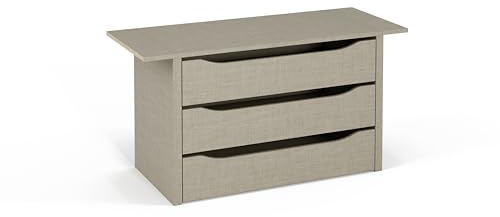 Rauch Möbel ZUBEHÖR, Schubladeneinsatz, mit 3 Schubladen, für Elementbreite 112,5 cm, Farbe Texline Leinenoptik, Maße 111x57x45cm