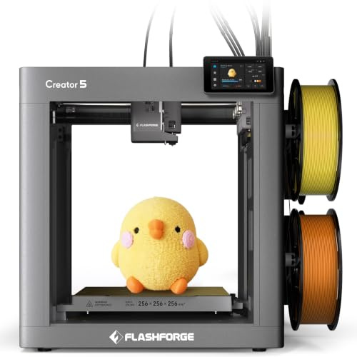 Flashforge Creator 5 Multicolor Impresora 3D con 4 Cabezales Independientes, Impresora 3D multimaterial con calibración y nivelación Totalmente automáticas, Velocidad máxima: 600 mm/s