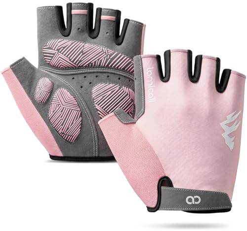 Lamicall Gants de Cyclisme pour Homme et Femme, Gants de Fitness - [Amortissant & Respirant] Gants d'été pour Vélo Demi-Doigts, Paume Antidérapante, Séchage Rapide pour VTT, Vélo de Route, Moto, Gym
