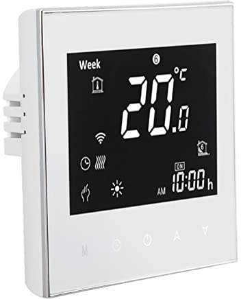 Stylebest Smart Termostat Programmerbar LCD-pekskärm med WiFi Röststyrning för Hemuppvärmning Vit Flamsäker