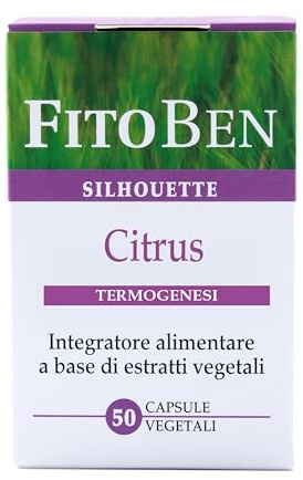 Fitoben | Citrus Integratore Naturale per Stimolare il Metabolismo e il Metabolismo dei Lipidi, Aiuta l'Equilibrio del Peso Corporeo, 50 Capsule Vegetali