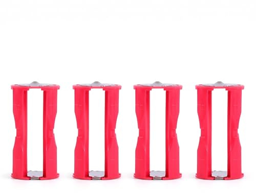 AAA à C Convertisseur de Batterie, 4Pcs Portable 4 AAA à C Taille Parallèle Adaptateur de Batterie Support Boîtes Boîte Rouge