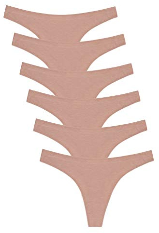 Channo Baumwolle Tanga Set Damen, Unsichtbare Frauen Unterwäsche, Mehrfarbiger, Nicht Abfärbender, Atmungsaktiver String Tanga 6er Pack