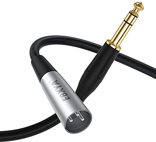EBXYA XLR auf 6,35 mm TRS Kabel 2m 2er-Pack für Studio & Bühne | Symmetrisch, abgeschirmt, robust, rauscharm, professionell, Patchkabel, vergoldete Stecker