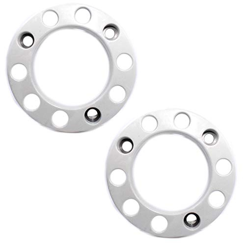 Lot de 2 enjoliveurs de boulons de roue universels pour camion - Enjoliveurs de roue - Garnitures de roue - Remorque - Poli haute brillance - En plastique - Gris - 57,15 cm
