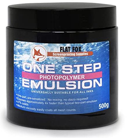 Flat Fox Emulsión de fotopolímero en un solo paso, presensibilizada, exposición a serigrafía (500 ml)