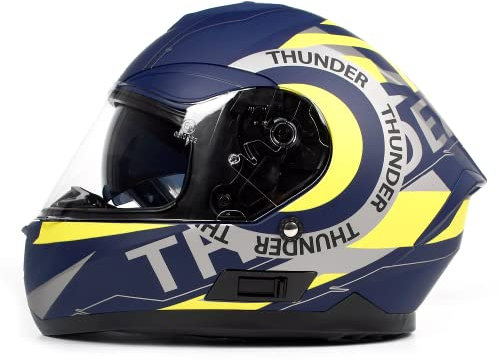 BHR Full Face Motorradhelm mit Doppelvisier 814 RIDE | Full Face Motorradhelm ECE Type Approved mit kratzfestem Doppelvisier | Damen/Herren-Motorradhelm | THUNDER YELLOW (MATT) | L