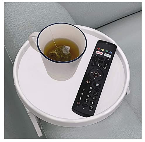 Sofa Armlehne Tablett Weiß Sofa Arm Clip Tisch Beistelltisch Sofa Tablett Tisch für Couch Arm Clip auf Tablett Tisch für Sofa Arm Getränke Fernbedienung Organizer Snacks Halter