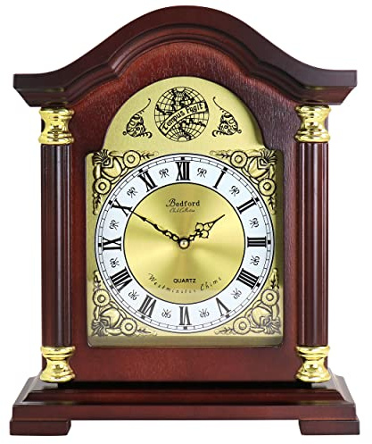 Bedford Clock Collection Redwood Kaminuhr mit Glockenspiel