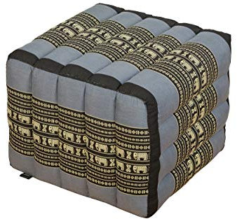 Handelsturm Thaikissen Quader/Würfel 40 x 45 x 50 Positurkissen Hocker Fußhocker Lagerungskissen Polsterhocker (Elefanten blau)