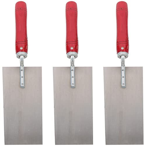 Truelle de Maçonnerie en Acier Inoxydable Poignée en Bois, Lot de 3