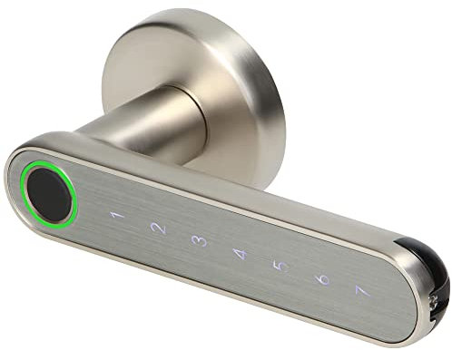 Miratic Elektronisches Türschloss mit Touch-Tastatur und Smart-Funktion - Fingerabdruckleser, Bluetooth 4.0 (Nickel)