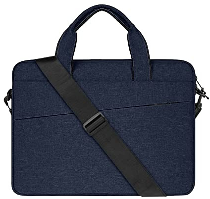 RAINYEAR Sacoche Housse pour Ordinateur Portable 14 Pouces, Imperméable Sac à Bandoulière Pochette de Protection Ordinateur Compatible 14 MacBook Pro M1 Chromebook pour Homme Femme, Bleu Marin