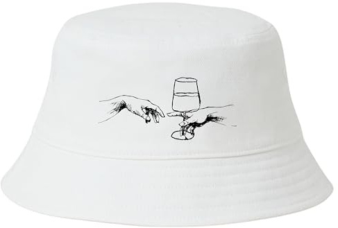 Lustiger Fischerhut Hand Gottes Sonnenhut Damenhut Herrenhut Bucket Hat Anglerhut Festival Karneval Junggesellenabschied Baumwolle Kappe Mütze witziges Geschenk Wein Liebhaber Vine Lover Alkohol