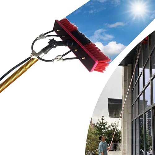 Ddasam Kit Pulizia Pannelli fotovoltaici Palo per la Pulizia dei Pannelli solari fotovoltaici, telescopico, Kit di spazzole per finestre Alte per tetti, Giardini d'inverno, Camion e Automobili