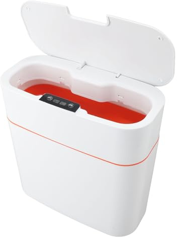 Plyisty Poubelle avec Couvercle, Poubelle Automatique sans de 15 L, Poubelle Intelligente avec Capteur de Mouvement, Petite Poubelle Murale pour Salle de Bain, Cuisine