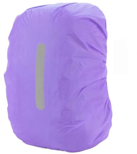 PINEPAN Regenhülle für Schulrucksäcke, wasserdicht und schmutzabweisend mit Reflektoren lila 20L