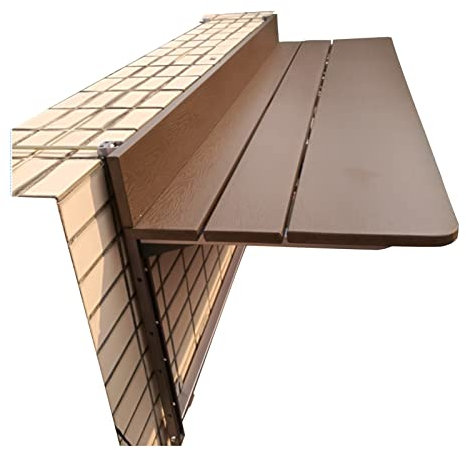 NEWWAN Balkonklapptisch, Beistelltische für den Außenbereich, Balkongeländer, hängender Klapptisch, 1,6 cm anhebbarer Klappschreibtisch für Kaffee, Terrasse, Garten, Gute Stabilität