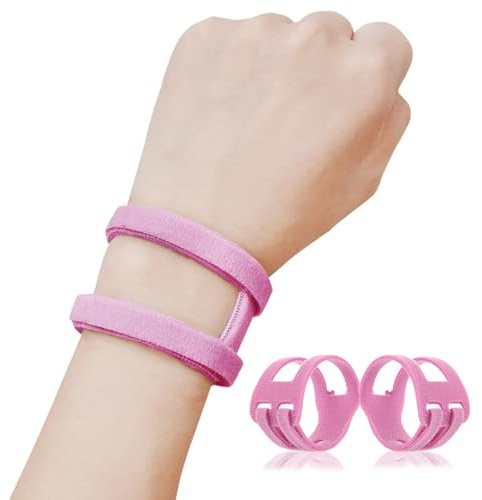 VerteLife Handgelenk Bandagen für TFCC-Risse, 2 Stück Verstellbare Handgelenkstütze Ultradünne Handgelenkbandage für Die Linke und Rechte Hand, Bandage Handgelenk für Belastungsübungen - Rosa