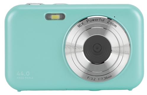 Fockety Appareil Photo Numérique, 1080P 2,4 Pouces 44MP Caméra Vidéo de Voyage Compacte Zoom Numérique 16X Caméra de Vlogging Appareil Photo Portable pour Enfants pour Enfant