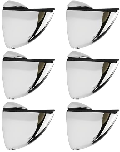 Zliger 6 Stück Glasbodenträger Glas, Regalbodenträger Wandhalterung, Glashalter Zinklegierung Verstellbare Regalhalterungen Glasbodenträger Halter für Badezimmer