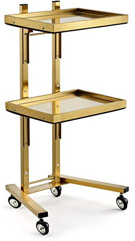 Friseurwagen aus Edelstahl mit klappbarem Tisch, für Friseursalon, für japanische Friseursalons, H/Gold/S Farboptionen