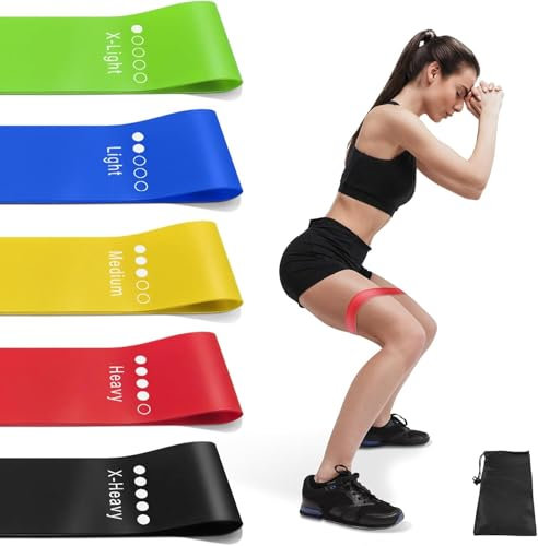 Aouplry Resistance Bands, Exercise Bands Resistance Bands Set With 5 Resistance Levels, Skin-Friendly Workout Bands for Indoor Fitness, Leg Strength Training, Rehab, Gym,Yoga (Multicolor)