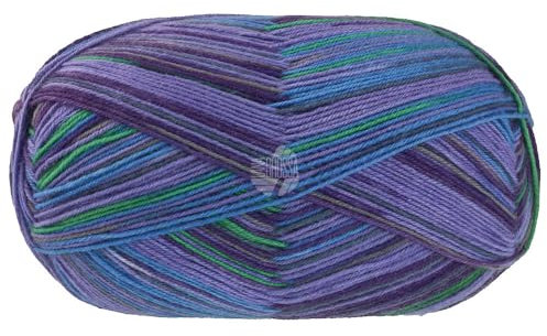 LANA GROSSA Meilenweit Caprese | Sockenklassiker, bedruckt und waschmaschinenfest | Handstrickgarn aus 80% Schurwolle & 20% Polyamid | 100g Wolle zum Stricken & Häkeln | 420m Garn FB 7031