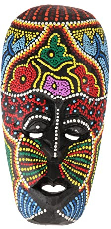 KBOLAE Máscara de tótem africano para manualidades llena de colores, máscara africana para dormitorio, jardín, 10 x 20 cm, color aleatorio