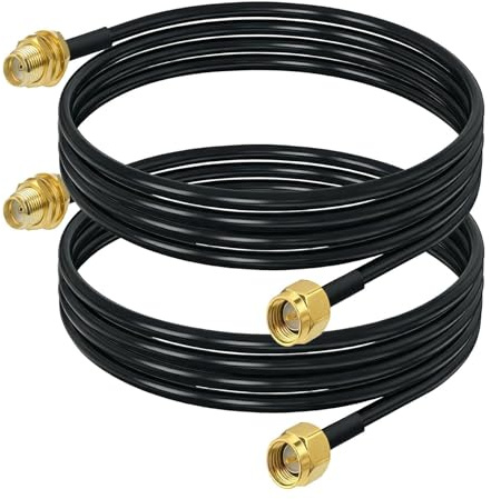 Ohling 2 Stück 3M SMA Verlängerungskabel SMA Stecker auf SMA Kabel, RG174 Koaxialkabel LTE Antennenverlängerungs für 4G LTE Router Gateway Modem Mobilfunk Router Gateway SDR Dongle Empfänger