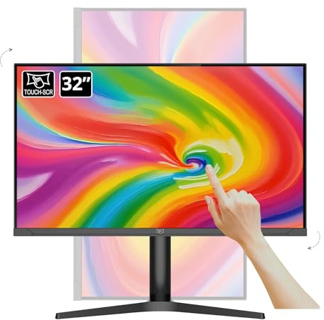 Chengying Monitor Touch Screen | 32 pollici 4K | Touch Monitor con Bordo Ultra Fino | Display Touch On-Cell | 32 Touchscreen | Serie TM001Ultra
