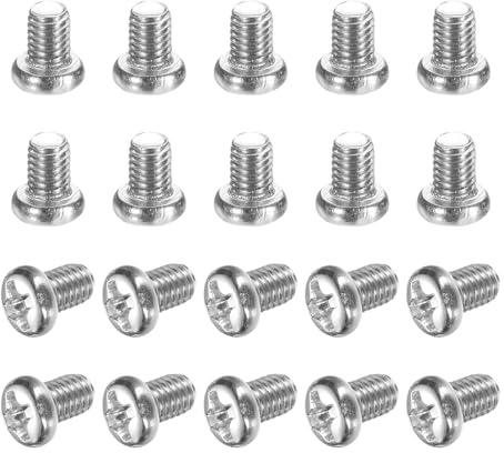 sourcing map M3 x 4-0,5 mm Flachkopf-Maschinenschrauben, metrischer Kreuzschlitz-Antrieb, Maschinenschrauben für Computer, PC-Gehäuse, Kamera, elektronische Geräte, Karbonstahl, Vollgewinde, 100 Stück