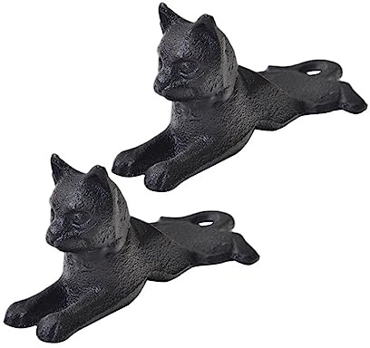SEWACC 2 Piezas Tope de Puerta Gato de Hierro Fundido con Diseño Retro Antideslizante para Interior y Exterior Cuña Pesada Resistente para Madera Suelo de Baldosa y Concreto para Puertas