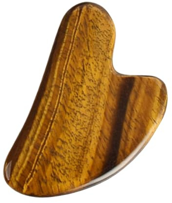 HOLIDYOYO Tigerauge Gua Sha Schabbrett Massagegerät Robustes Massagebrett für Gesicht Körper Langlebiges Schabe Tool für Durchblutungsförderung und Entspannung Vielseitig Einsetzbar