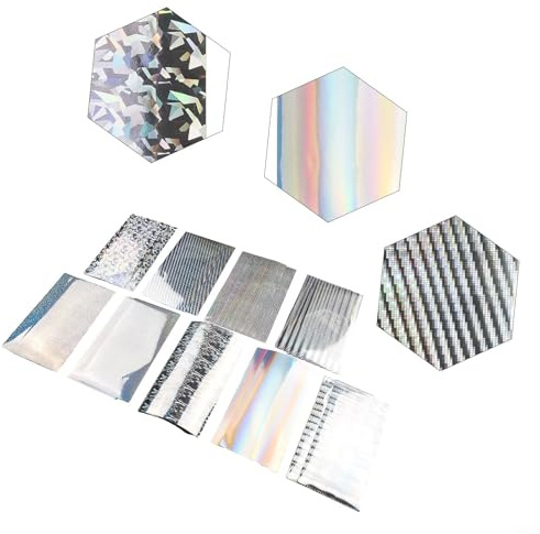 Yuanpgky Lot de 18 rubans adhésifs holographiques réfléchissants pour leurres et cuillères - 20 x 10 cm - 9 couleurs assorties