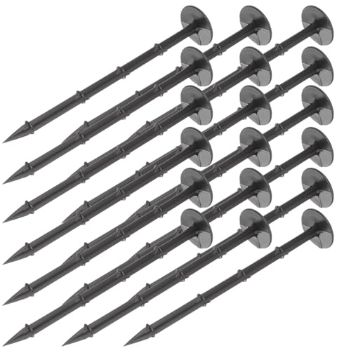 DECHOUS 20 Piezas Estacas de Jardín Plástico Negro Clavos para Césped y Malla Antihierbas Fijación Exterior para Huerto y Paisajismo