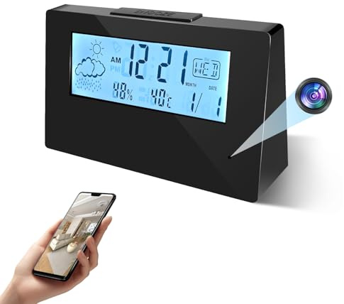 4K UHD Mini Cámara Cámara Oculta en el Reloj WiFi Cámaras Ocultas Grabadora de vídeo IP inalámbrica Guardian Inteligente Cámara 5 en 1 Monitoreo de Seguridad del hogar Interior Nanny CAM 140 ° ángulo