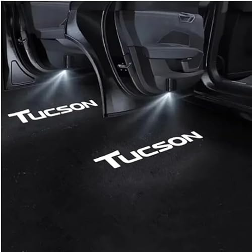 WENINETIES 2 Pezzi Luce di Benvenuto Auto per Hyundai Tucson NX4 / Hybrid/N-Line 2021 2022 2023 2024, Auto Logo Proiettore di Ricambio, Luce di Benvenuto per Auto Personalizzata Luci Portiera