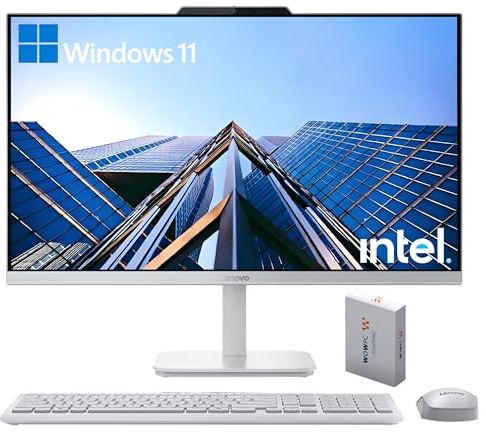 Lenovo 24 FHD All-in-One Desktop Computer for Home & Office, Intel Processor, 16GB RAM, 512GB PCIe + 500GB External, Business AIO, HDMI, Bluetooth 5.2, Vent-Hear, Wireless Keyboard & Mouse, Win 11