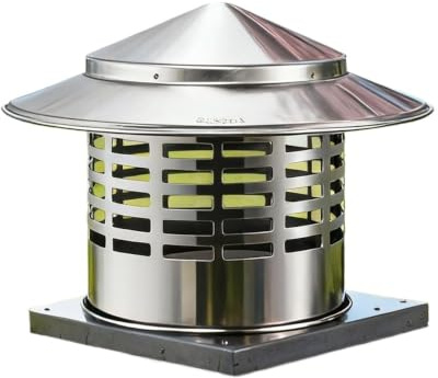 Comignolo in Acciaio Inox 304 con Retina, Base Regolabile for Canne fumarie Tonde(1.6)