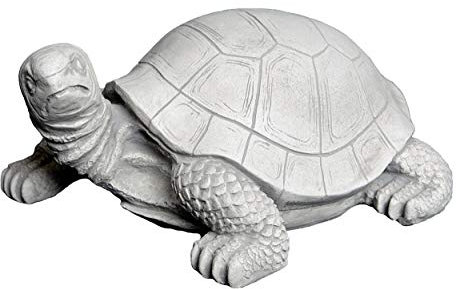 gartendekoparadies.de Schildkröte, Steinfigur, H. 12 cm, 5 kg, Grau, frostsicher aus Steinguss für Außenbereich