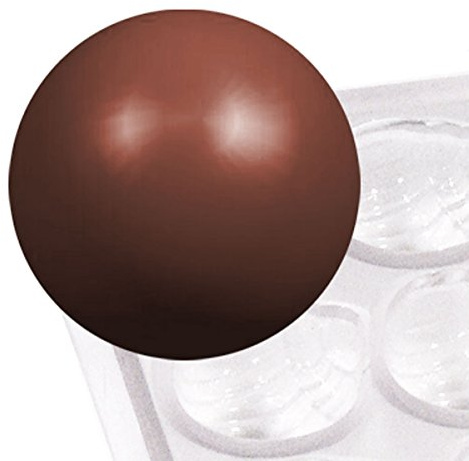 Contacto Moule à pralines demi-sphères pour 36 chocolats Ø 20 x 10 mm, grande plaque de moule 27,5 x 13,5 x 2,5 cm en plastique transparent