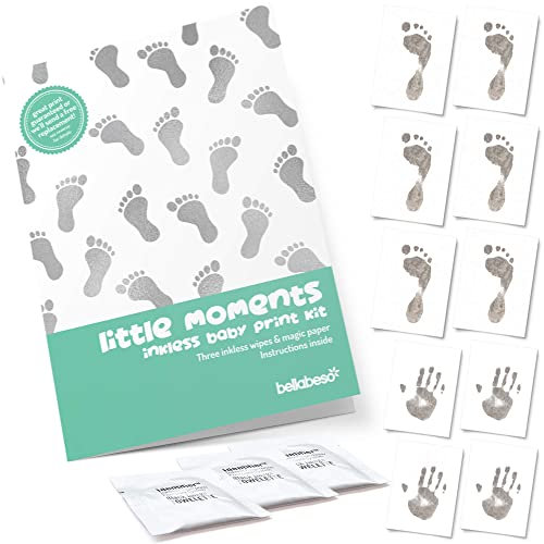 Baby Handabdruck- und Fußabdruck-Set, einrahmenfertig, 8 Blatt und 2 Reinigungstücher