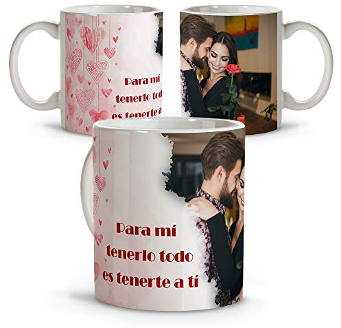 Taza de San Valentín Personalizada con Foto. Regalos Originales Para Hombre. Regalo Mujer San Valentin. Regalos Para Mi Novio. Regalos Especiales para tu Pareja. Valentines. Prenda Dia Dos Namorados.