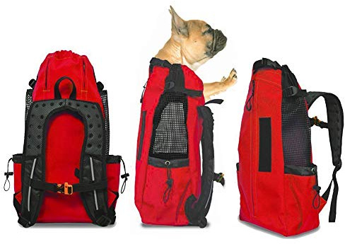 Hunderucksack Kleine Hunde bis 5kg - Atmungsaktiver Faltbarer Hundetransporttaschen - Geeignet für Motorradfahren, Wandern, Einkaufen, Reisen - Sicherheit Komfort,Red,S